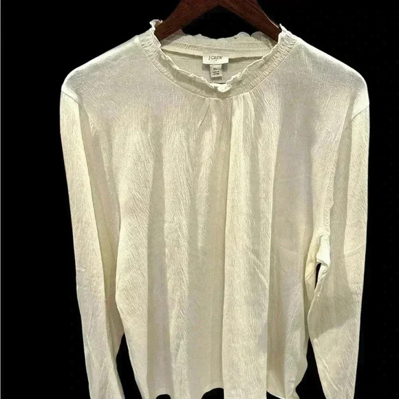 NWT J. Crew Factory Women’s Ruffleneck Stretchy Long Sleeve Top Sz Sz XL - Picture 2 of 8